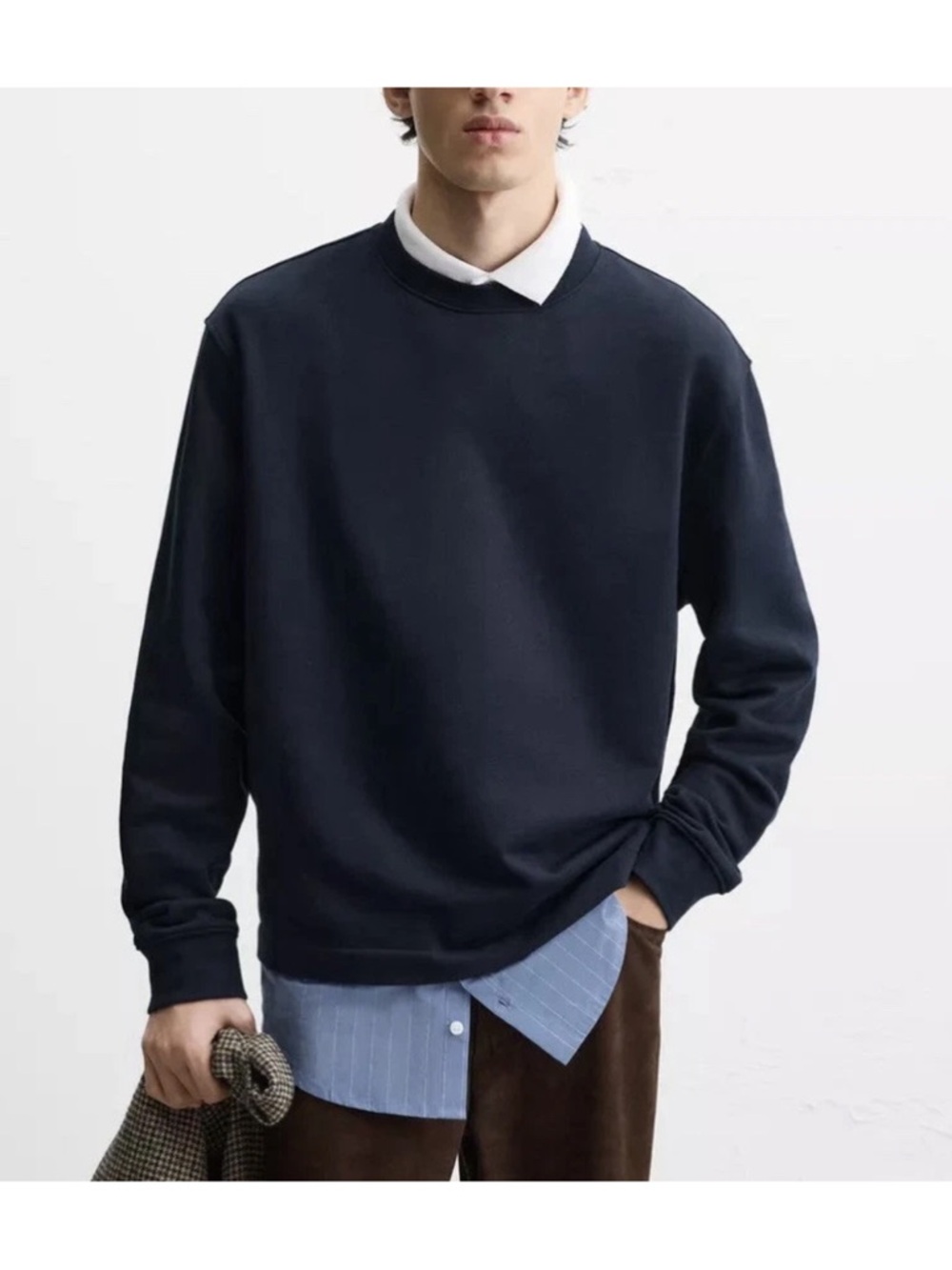 Zara Dark Navy Crewneck Sweater